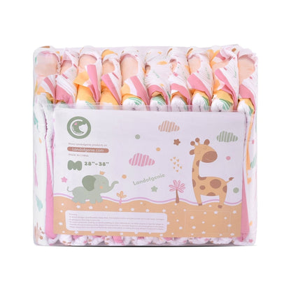 Landofgenie Adult ABDL Diapers Overnight Adult Diapers With 10 Pieces - Anime Giraffe and Elephant - landofgenie