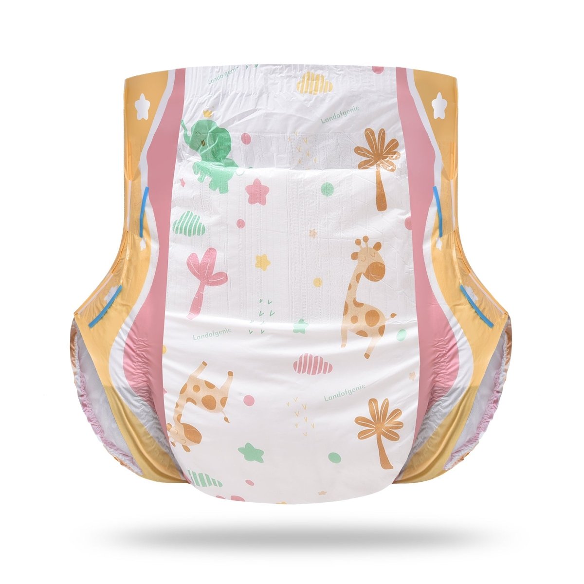 Landofgenie Adult ABDL Diapers Overnight Adult Diapers With 10 Pieces - Anime Giraffe and Elephant - landofgenie