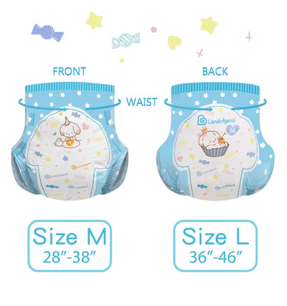 Landofgenie Adult ABDL Diapers Overnight Adult Diapers With 10 Pieces - Puppy Sweet Bakery - landofgenie