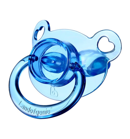 Landofgenie Adult Sized Gloss Pacifier - Pink & Blue Bear Paci - landofgenie