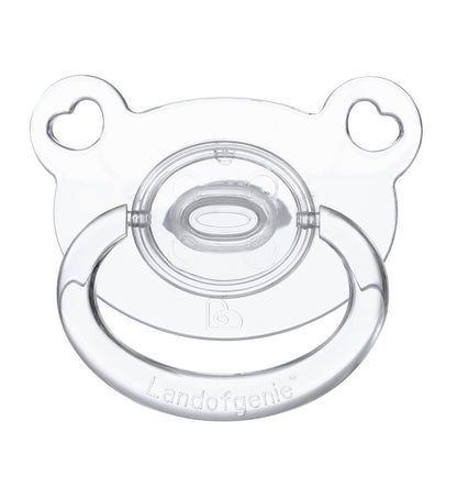 Landofgenie Adult Sized Gloss Pacifier - White & Black Bear Paci - landofgenie