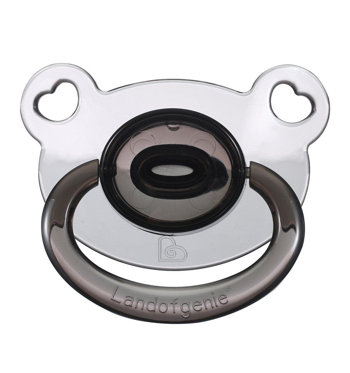 Landofgenie Adult Sized Gloss Pacifier - White & Black Bear Paci - landofgenie