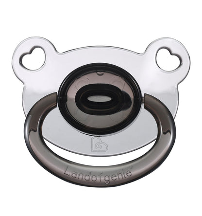 Landofgenie Adult Sized Gloss Pacifier - White & Black Bear Paci - landofgenie