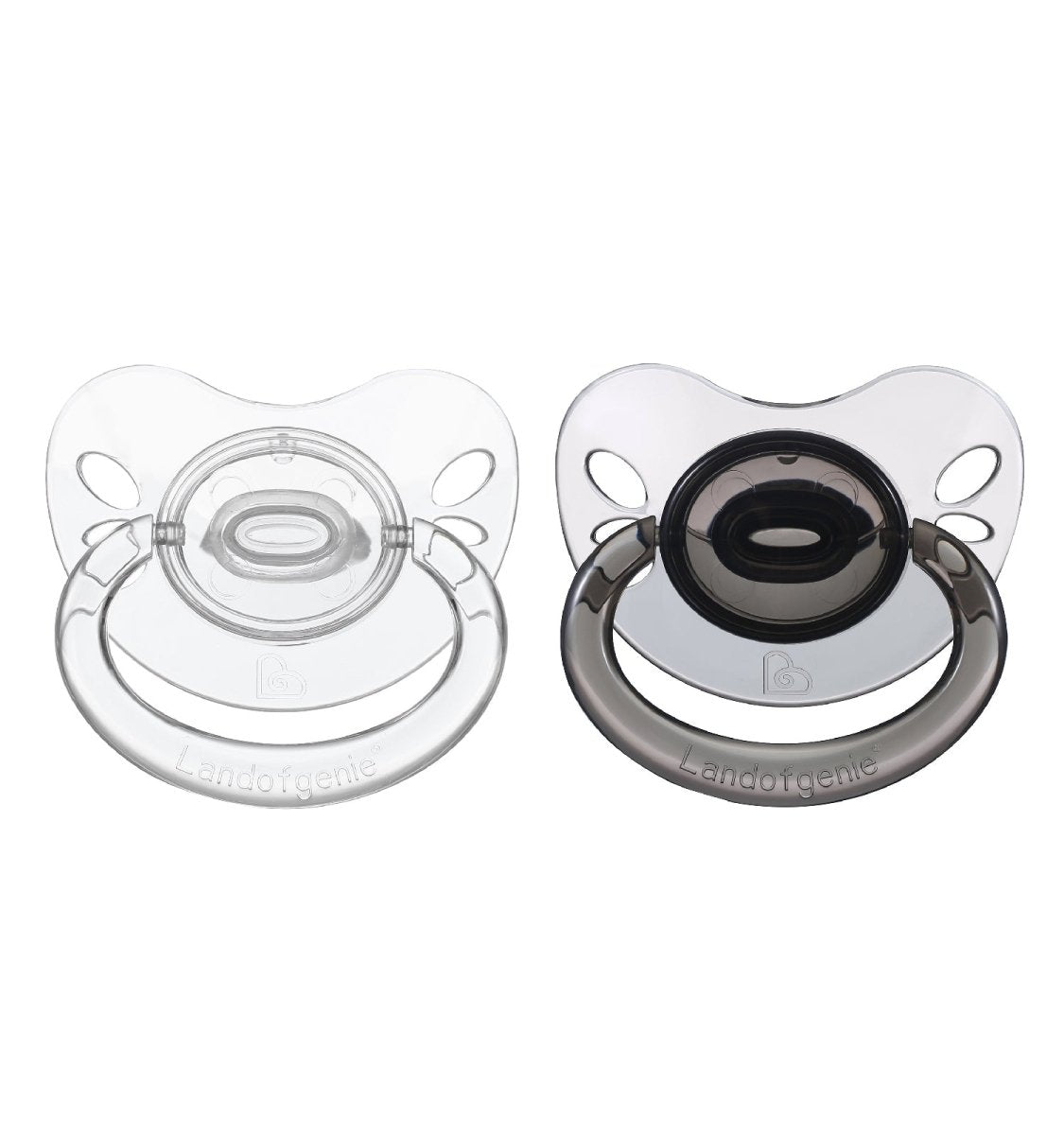 Landofgenie Adult Sized Gloss Pacifier - White & Black Butterfly Paci - landofgenie