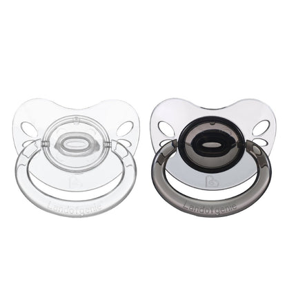 Landofgenie Adult Sized Gloss Pacifier - White & Black Butterfly Paci - landofgenie