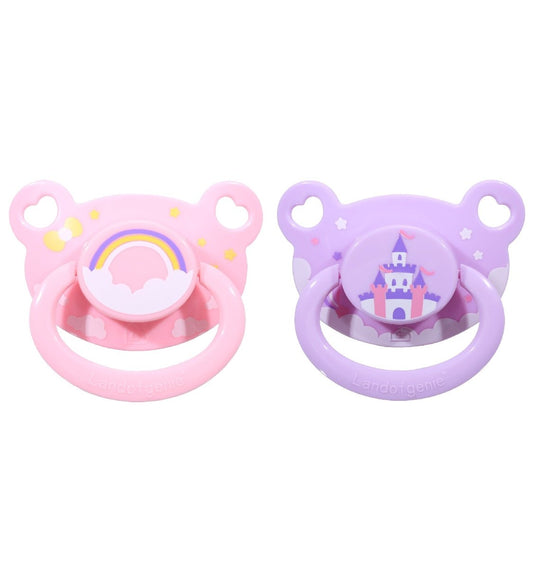Landofgenie Adult Sized Print Pacifier - Pink & Purple Bear Paci - landofgenie