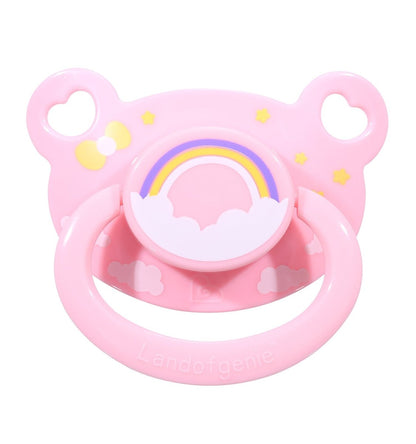 Landofgenie Adult Sized Print Pacifier - Pink & Purple Bear Paci - landofgenie