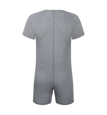 Landofgenie Basic Cotton Men One Piece Pajama - Gray - landofgenie