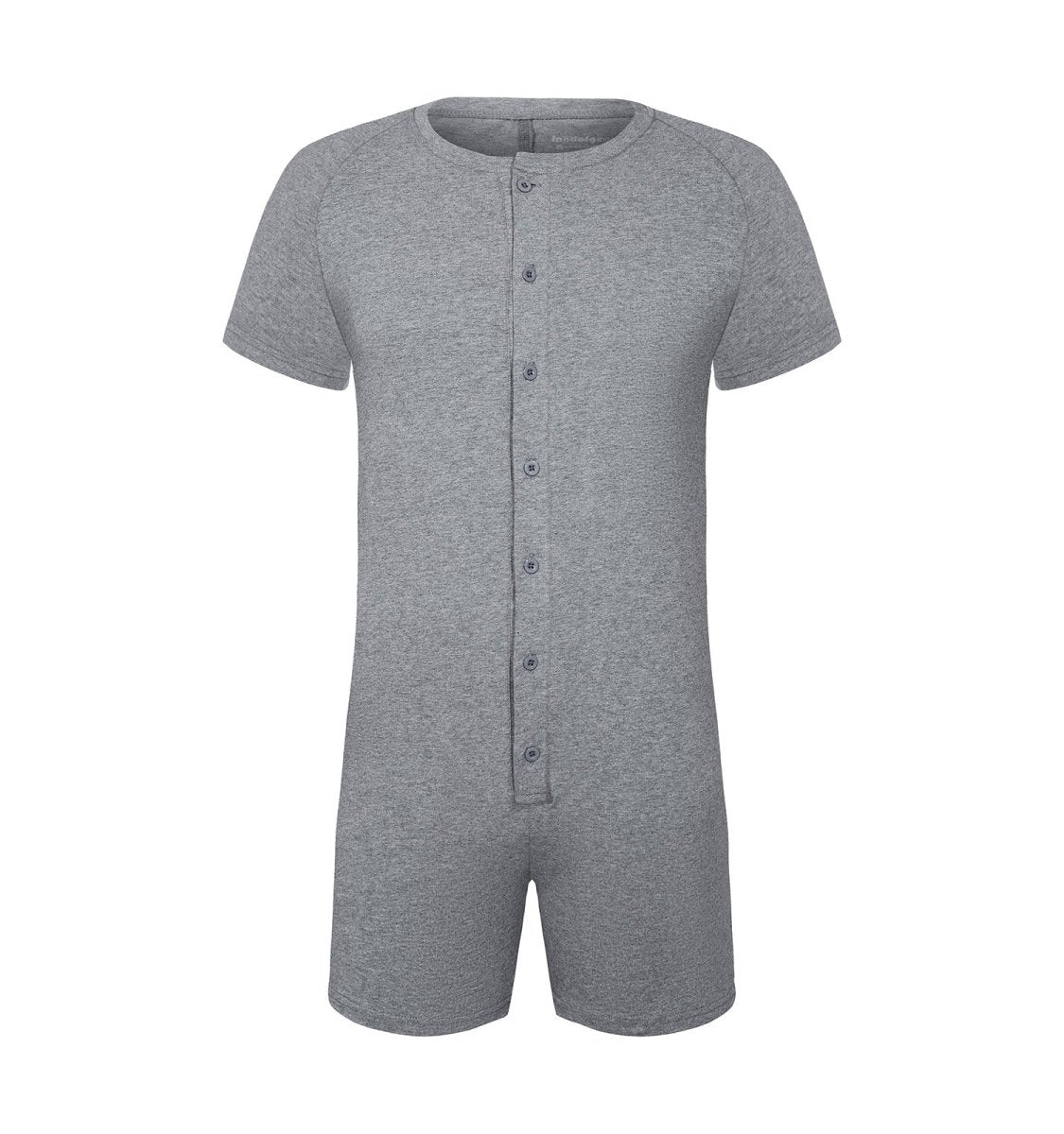 Landofgenie Basic Cotton Men One Piece Pajama - Gray - landofgenie