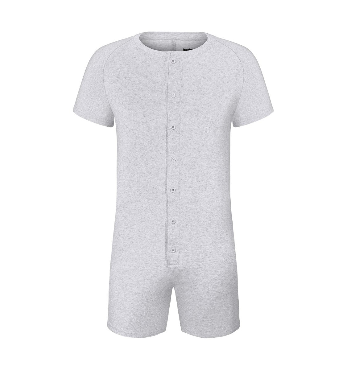 Landofgenie Basic Cotton Men One Piece Pajama - Light Gray - landofgenie