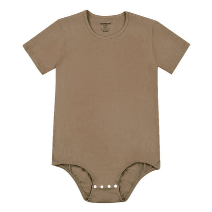 Landofgenie Basic Men Cotton Brown Bodysuit - landofgenie