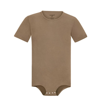 Landofgenie Basic Men Cotton Brown Bodysuit - landofgenie