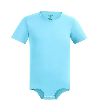 Landofgenie Basic Men Cotton Light Blue Bodysuit - landofgenie