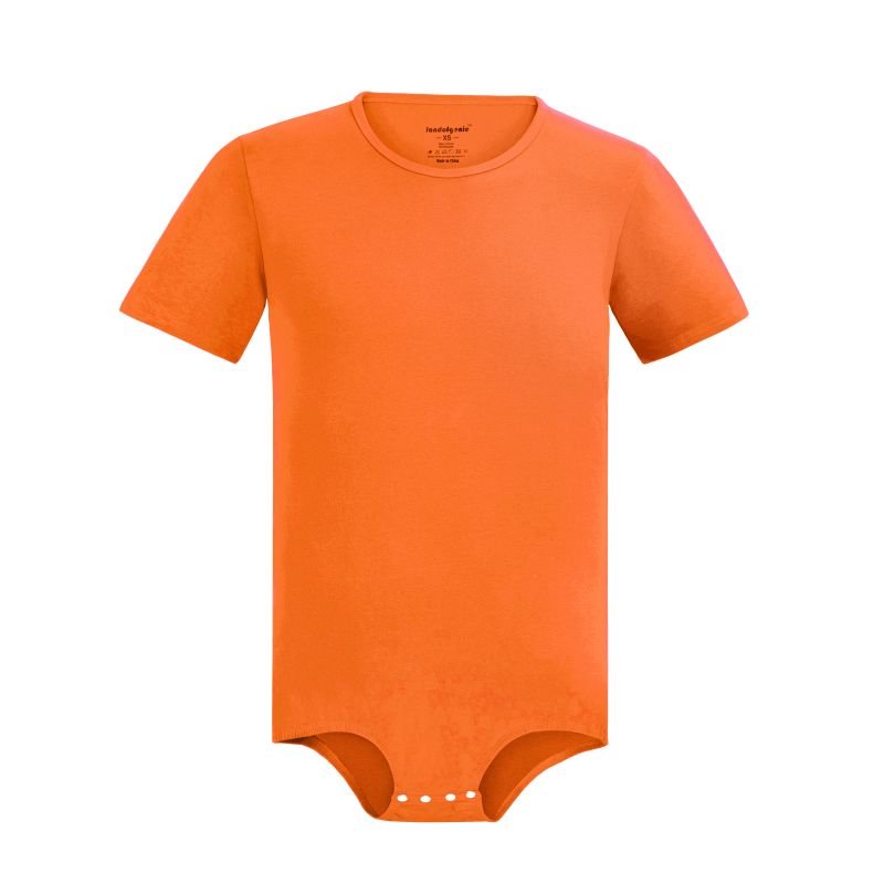 Landofgenie Basic Men Cotton Orange Bodysuit - landofgenie