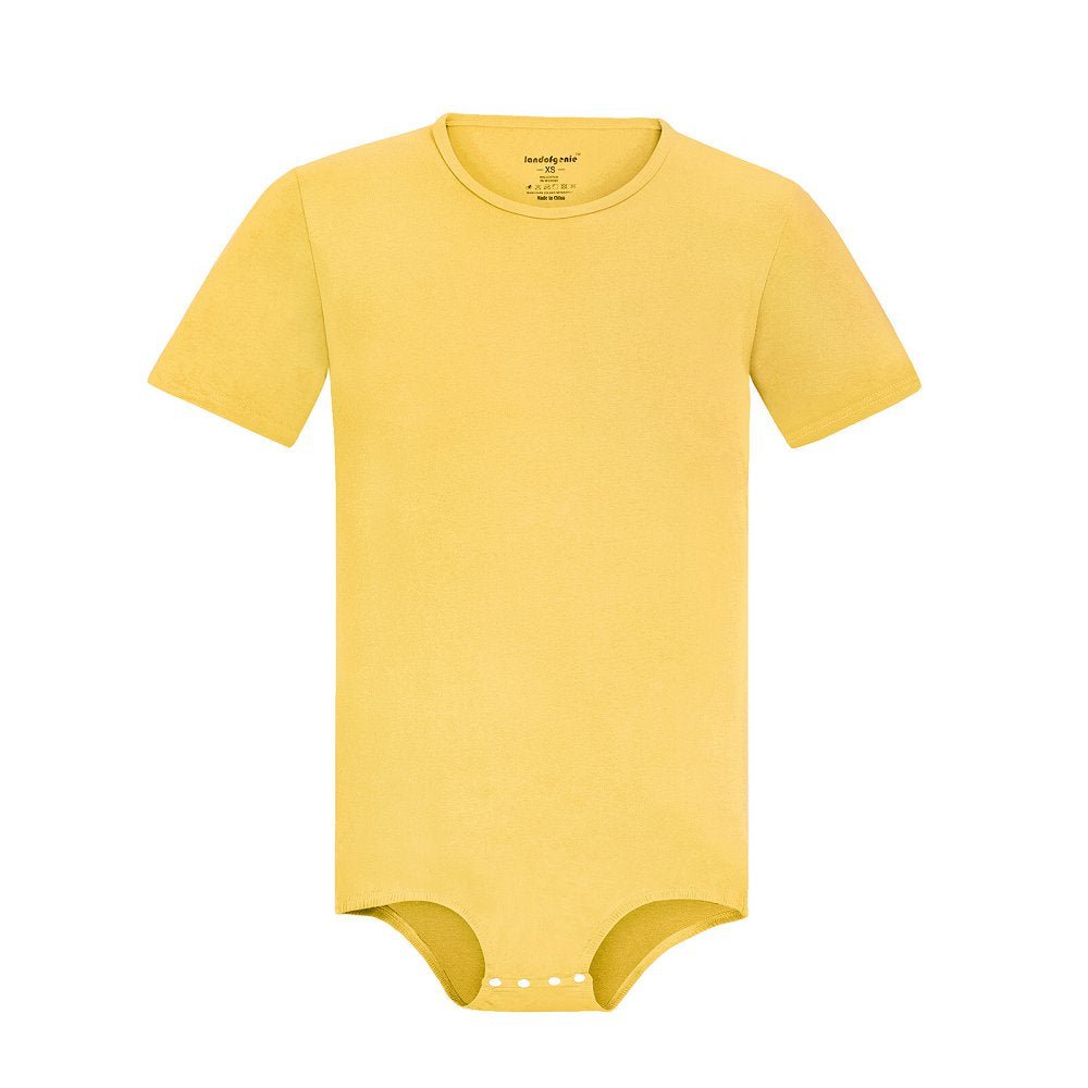 Landofgenie Basic Men Cotton Yellow Bodysuit - landofgenie