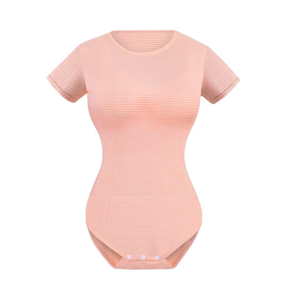 Landofgenie Cotton Women Onesie -Orange Stripe Girl - landofgenie