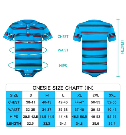 Landofgenie Men Brand Striped Polo Onesie - Classical Blue Polo - landofgenie