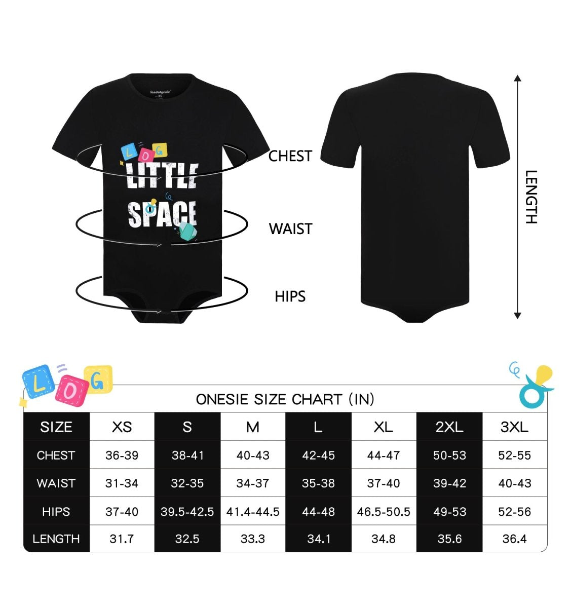 Landofgenie Mens Print Onesie -Black Littlespace - landofgenie