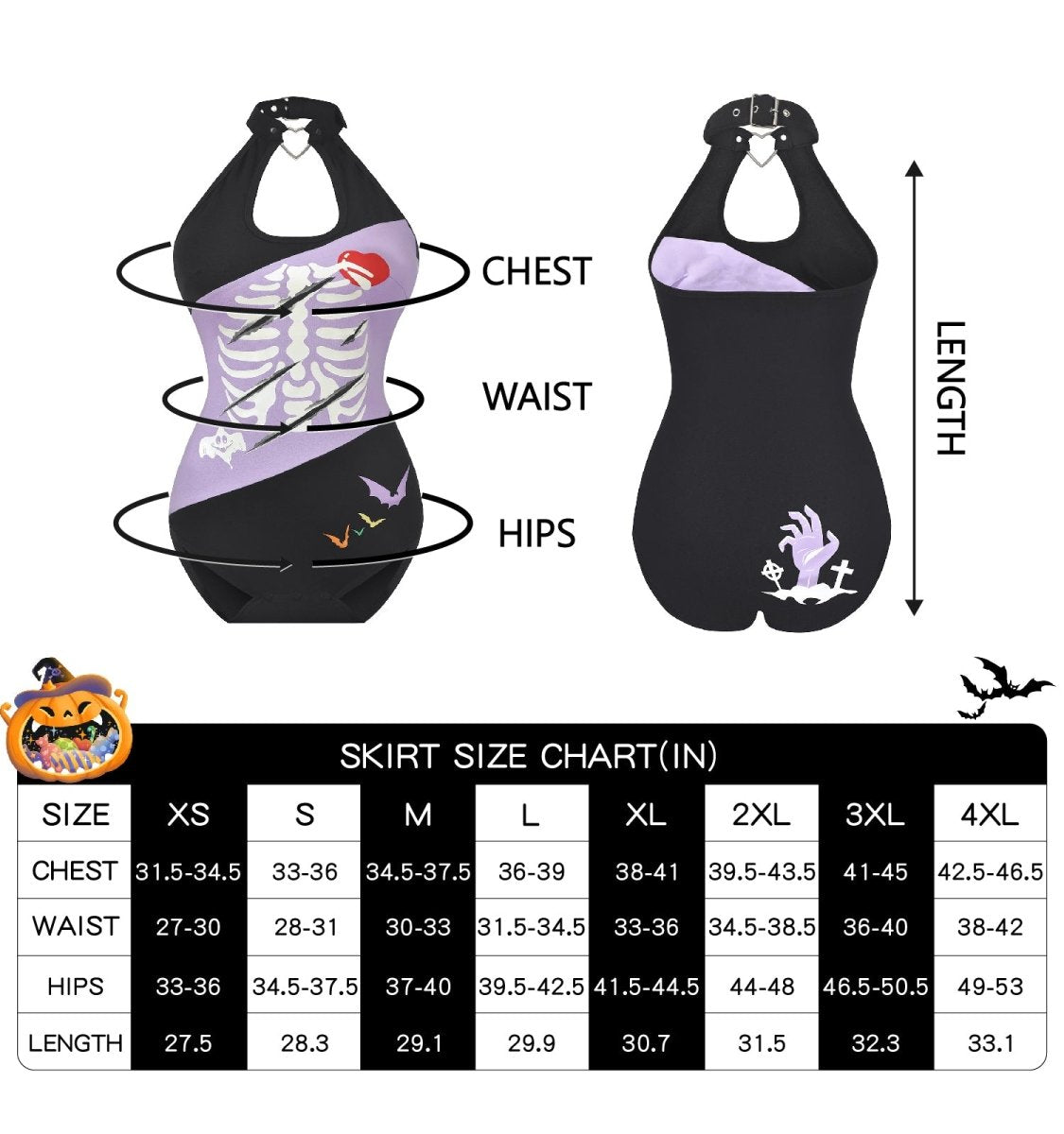 Landofgenie Women Glow onesie Halloween Party Dress- Spooky Party - landofgenie