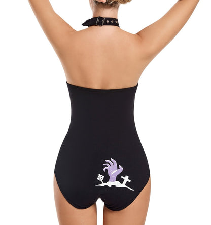 Landofgenie Women Glow onesie Halloween Party Dress- Spooky Party - landofgenie