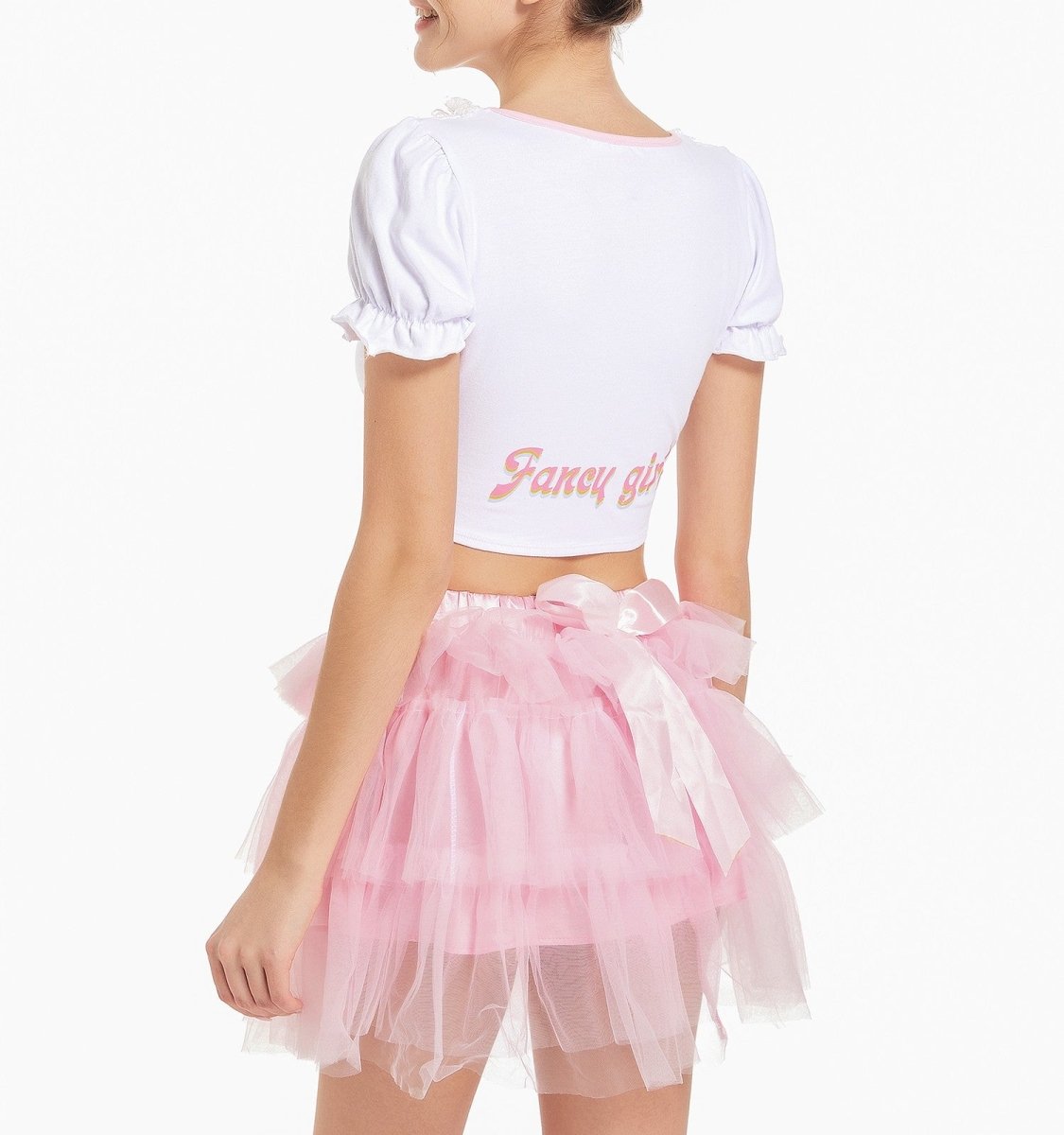 Landofgenie Women's Mesh Tulle Puffy Petticoat Tutu Ballet Bubble Short Ballerina Skirt - Pink Cake - landofgenie